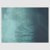 Blauer Hintergrund mit Bäumen und Schreiben Seidenpapier (Vorderseite)