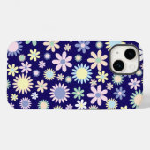 Blauer Hintergrund mit Blumenmuster Case-Mate iPhone Hülle (Rückseite (Horizontal))