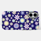 Blauer Hintergrund mit Blumenmuster Case-Mate iPhone Hülle (Rückseite (Horizontal))