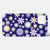 Blauer Hintergrund mit Blumenmuster Case-Mate iPhone Hülle (Rückseite (Horizontal))