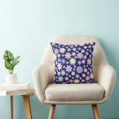 Blauer Hintergrund mit Blumenmuster Kissen (Stuhl )