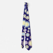 Blauer Hintergrund mit Blumenmuster Krawatte (Rückseite)
