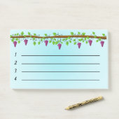 Blauer Hintergrund mit Reben 10" x 6" Nachsilbe Post-it Klebezettel (Auf Schreibtisch)