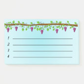 Blauer Hintergrund mit Reben 10" x 6" Nachsilbe Post-it Klebezettel (Vorderseite)