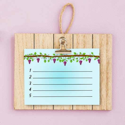 Blauer Hintergrund mit Reben 4" x 3" Post-it Klebezettel