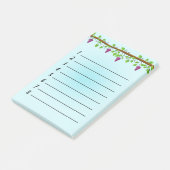 Blauer Hintergrund mit Reben 4" x 6" Post-it Klebezettel (angewinkelt)