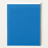 blauer Hintergrund mit schwarz-weißer Uhr Planer (Rückseite)