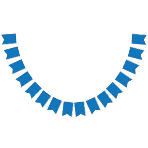 blauer Hintergrund mit schwarz-weißer Uhr Wimpelkette