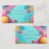 Blauer Hintergrund mit verschiedenen Formen und Ku Visitenkarte (Vorne/Hinten)