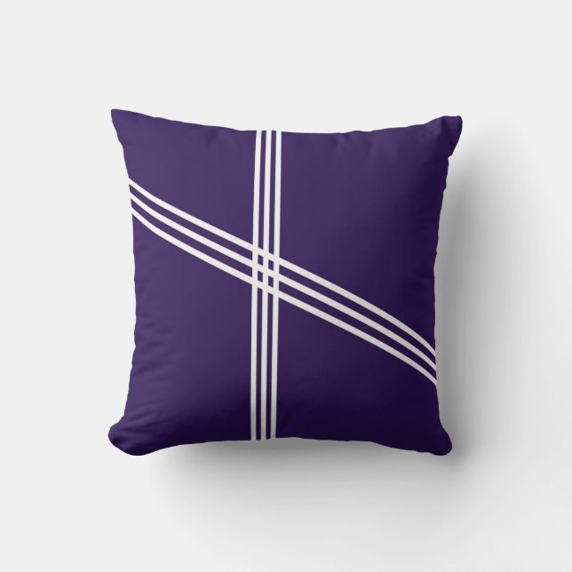 Blauer Hintergrund mit weißen Linien Kissen (Vorderseite)