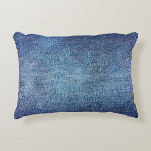 Blauer Hintergrund, Texturhintergrund aus Jeans-De Dekokissen