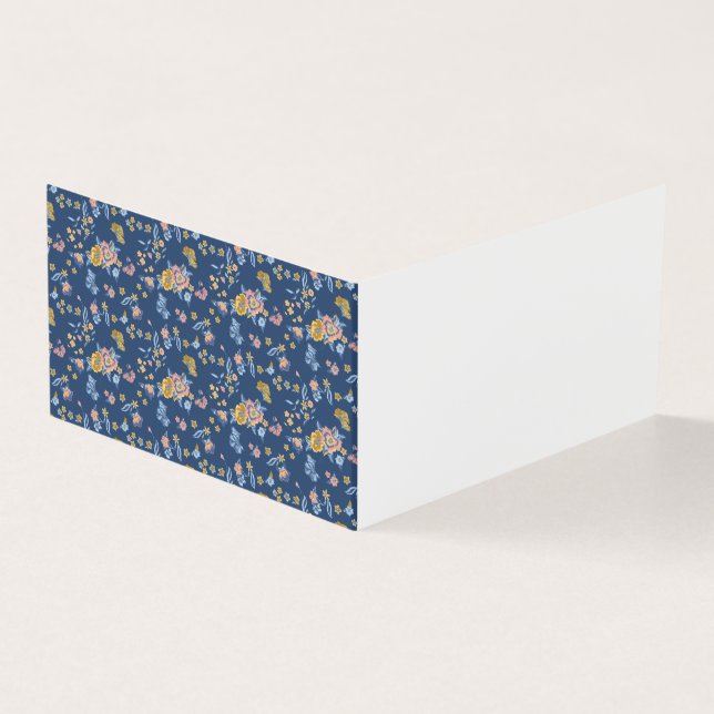 Blauer Hintergrund Thread-Effekt Blumenmuster (Vorderseite)