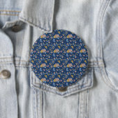 Blauer Hintergrund Thread-Effekt Blumenmuster Button (Beispiel)