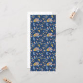 Blauer Hintergrund Thread-Effekt Blumenmuster Karte (Vorderseite/Rückseite Beispiel)