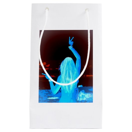 Blauer Hippie Kleine Geschenktüte (Vorderseite)