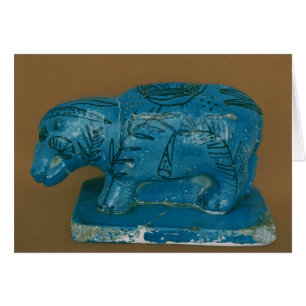 Blauer Hippopotamus mit schwarzer Dekoration
