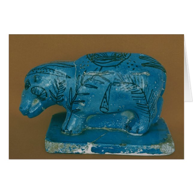 Blauer Hippopotamus mit schwarzer Dekoration (Vorderseite (Horizontal))
