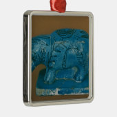 Blauer Hippopotamus mit schwarzer Dekoration (Rechts)