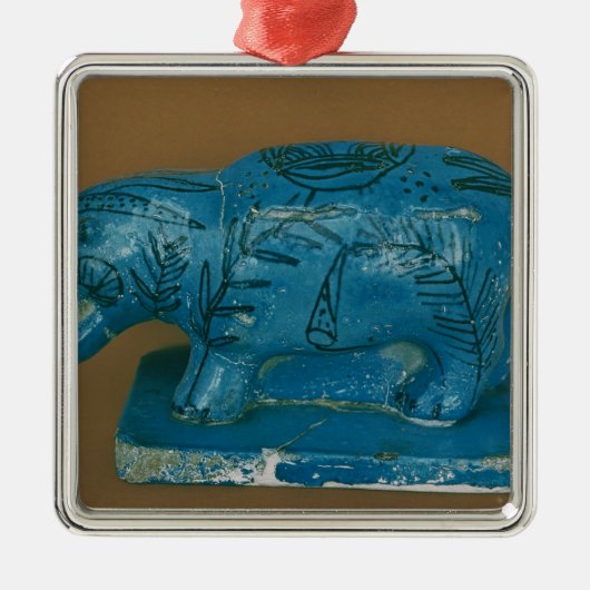 Blauer Hippopotamus mit schwarzer Dekoration (Vorne)
