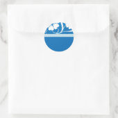 Blauer Hisbiskus Runder Aufkleber (Tasche)