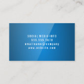Blauer Hochglanz Visitenkarte (Rückseite)