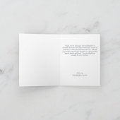 Blauer Hochzeitsflug mit blauem Silber Dankeskarte (Innenseite)