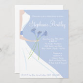 Blauer Hochzeitskleid Brautdusche Einladung (Vorne/Hinten)