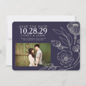 Blauer Hochzeitskorb Save The Date (Vorderseite)