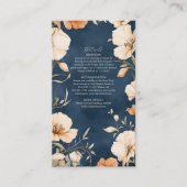 Blauer Hochzeitsmarsch in Elfenbeinflora Begleitkarte (Vorderseite)