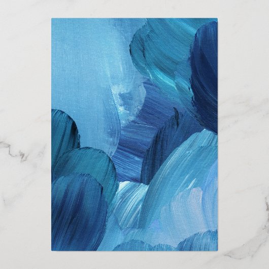 Blauer Hochzeitspazierweg Einladung (Rückseite)