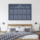 Blauer Hochzeitssaal für Navy-Seats-Tischnummern Leinwanddruck (Insitu (Schlafzimmer))