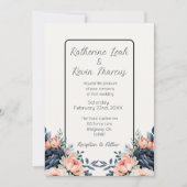 Blauer Hochzeitstag der Blauen Rose Einladung (Vorderseite)