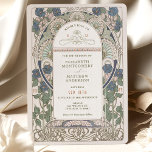 Blauer Hochzeitstag Einladung Art Nouveau Mucha<br><div class="desc">Art Nouveau Vintage Hochzeit Einladungen von Alphonse Mucha in einem floralen, romantischen und whimsical Design. Viktorianische Schnörkel ergänzen klassische Deko-Schriftart. Bitte geben Sie Ihre persönlichen Informationen ein, und Sie sind fertig. Wenn Sie das Design weiter ändern möchten, klicken Sie einfach auf den blauen Button "Anpassen". Vielen Dank, dass Sie mein...</div>