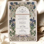 Blauer Hochzeitstag Einladung Art Nouveau Mucha<br><div class="desc">Art Nouveau Vintage Hochzeit Einladungen von Alphonse Mucha in einem floralen, romantischen und whimsical Design. Viktorianische Schnörkel ergänzen klassische Deko-Schriftart. Bitte geben Sie Ihre persönlichen Informationen ein, und Sie sind fertig. Wenn Sie das Design weiter ändern möchten, klicken Sie einfach auf den blauen Button "Anpassen". Vielen Dank, dass Sie mein...</div>