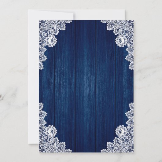 Blauer Hochzeitstag mit blauem Burgund Einladung (Rückseite)