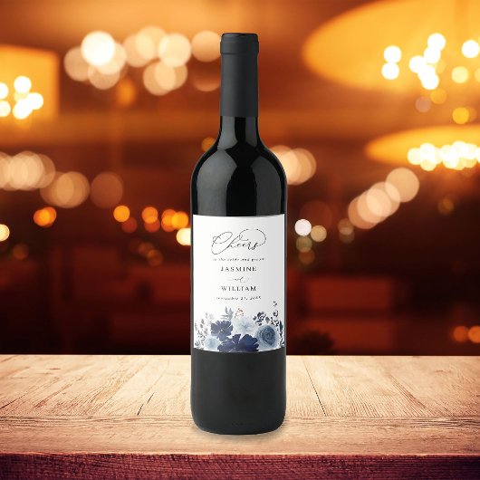 Blauer Hochzeitstag Weinetikett