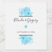 Blauer Hochzeitstag Weinetikett (Einzelnes Label)