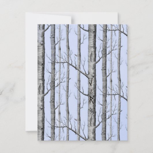 Blauer Hochzeitstich Einladung (Vorderseite)