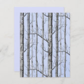 Blauer Hochzeitstich Einladung (Vorne/Hinten)