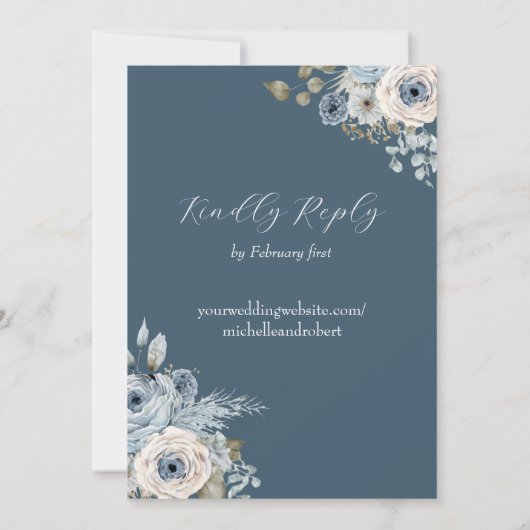 Blauer Hochzeitswettbewerb Einladung (Rückseite)