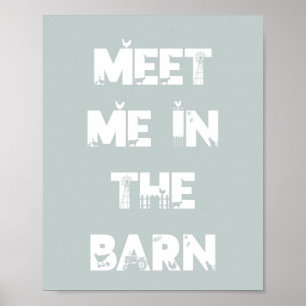 Blauer Hof Barnyard Geburtstag Tabeltop Zeichen/Pl Poster