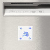 Blauer Holländischer Einhornkopf Alt Magnet (In Situ (Geschirrspüler))