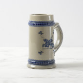 Blauer Holländischer Ritter Vintage Bierglas (VorderseiteRechts)