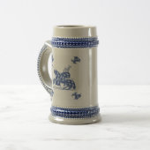 Blauer Holländischer Ritter Vintage Bierglas (Vorderseite Links)