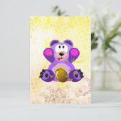 Blauer Honig Bär Dankeskarte (Stehend Vorderseite)