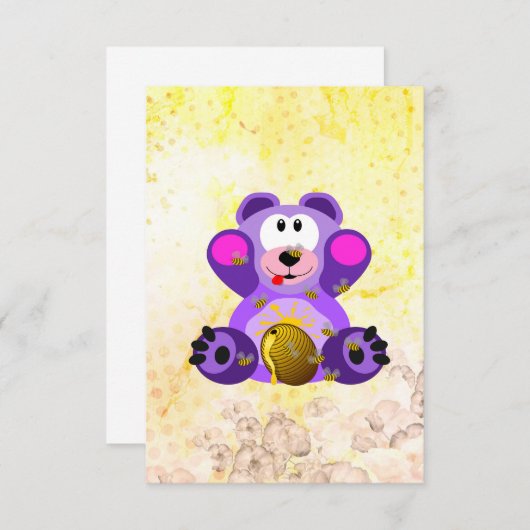 Blauer Honig Bär Dankeskarte (Vorne/Hinten)