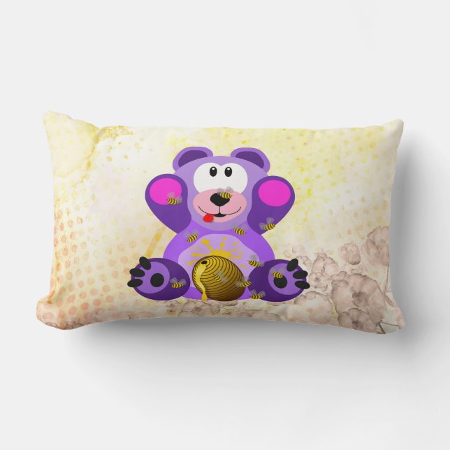 Blauer Honig Bär Lendenkissen (Vorderseite)