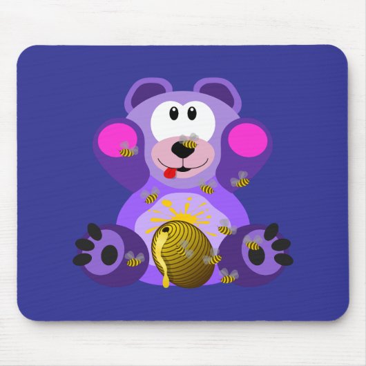 Blauer Honig Bär Mousepad (Vorne)