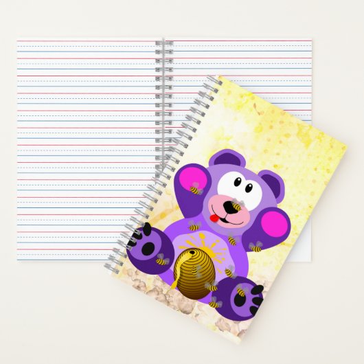 Blauer Honig Bär Notizblock (Innen)