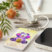 Blauer Honig Bär Schlüsselanhänger (Vorderseite rechts)